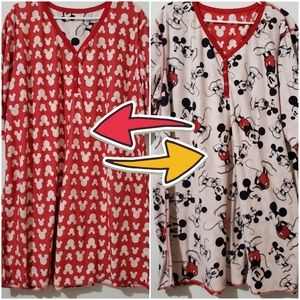 Reversible Micky Mouse Fleece Night Gown Plus 2X
